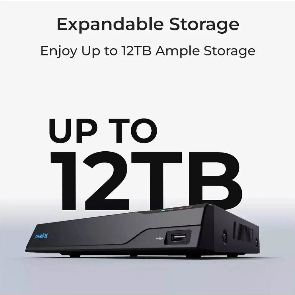 Kit Videosorveglianza NVR PoE 8CH 2TB HDD e 4 Telecamere di Sicurezza PoE, PS2KB02-8 - Reolink ICR-NVS8-5MB4