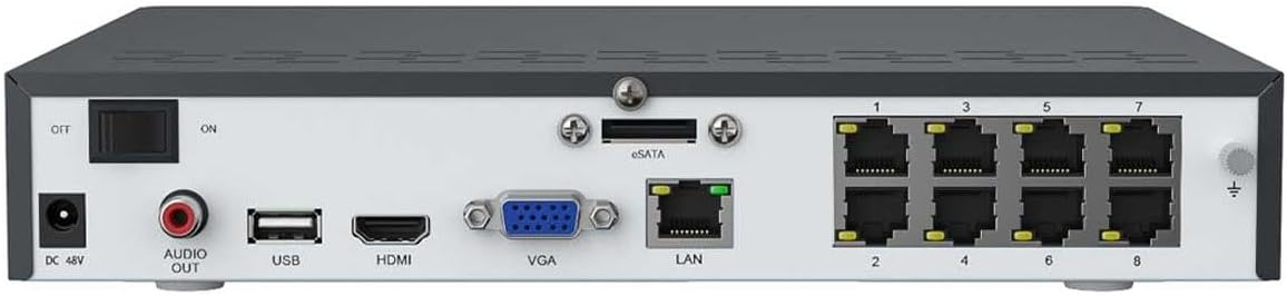 Video recorder NVR 4 K PoE 8 CH 2 TB HDD with HDMI and VGA PN- 8 - Reolink ICR-NVS 8