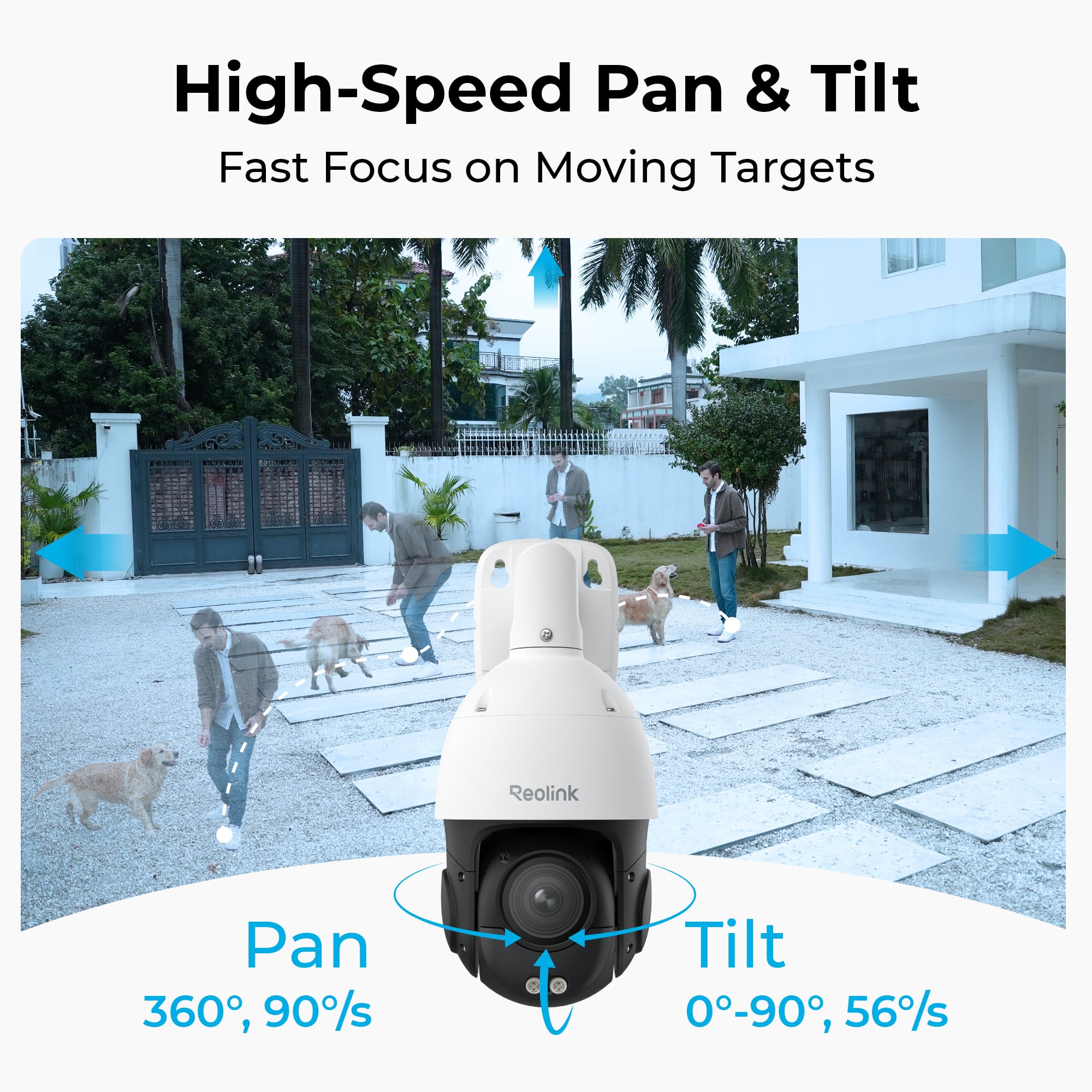 Telecamera di Sicurezza PoE 8MP 4K PTZ con Auto-Zoom Tracking 360° IP66, Serie P850 - Reolink ICR-P850
