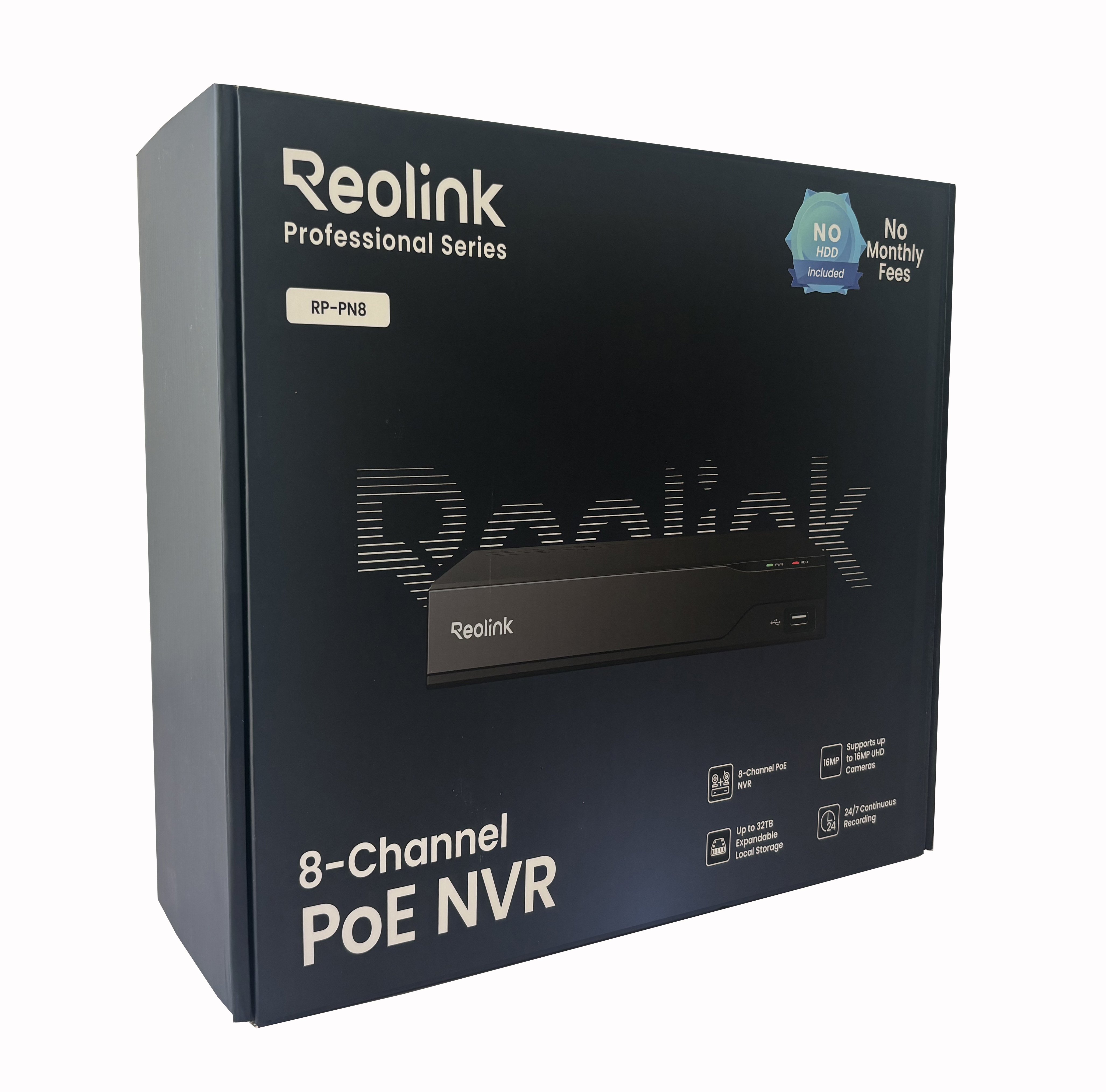Video recorder NVR 8 CH Poe 16 MP Up to 32 TB HDMI VGA - Reolink ICR-RP-PN 8 NHD