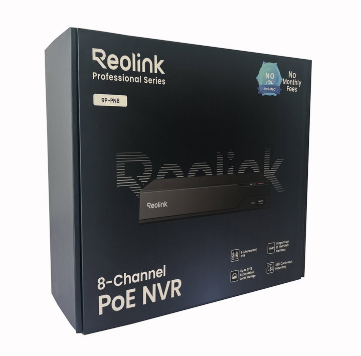 Videoregistratore NVR 8CH PoE 16 MP Fino a 32 TB HDMI VGA - Reolink ICR-RP-PN8NHD