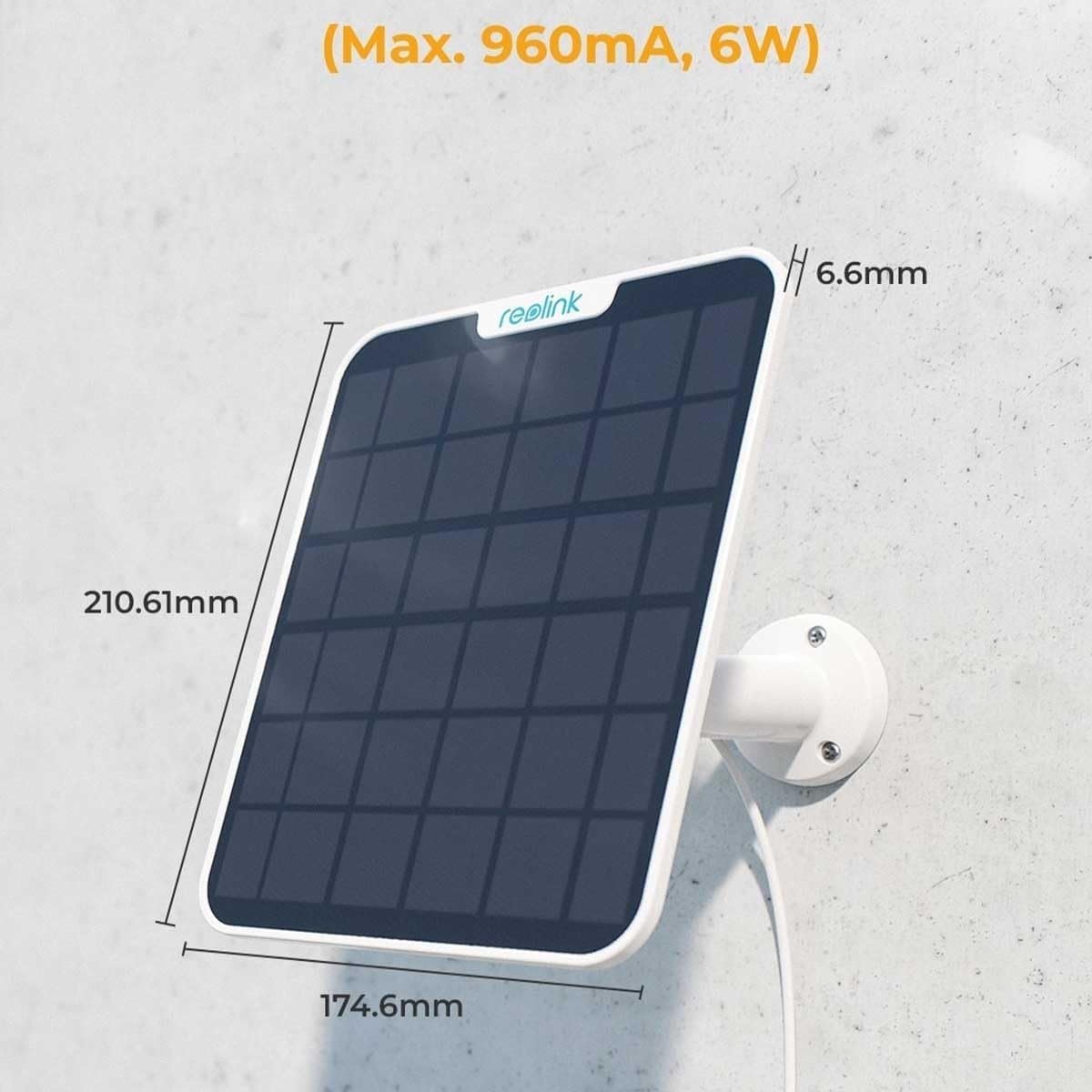 Pannello Solare 6W USB-C™ per Telecamera a Batteria da Esterno, SP2-W - Reolink ICR-SPAN6W