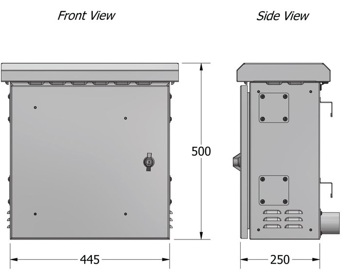 19 rack cabinet 'Palo mounting IP 66 500 x 445 x 250 mm - Techly Professional ICRCAM 66 -MINI