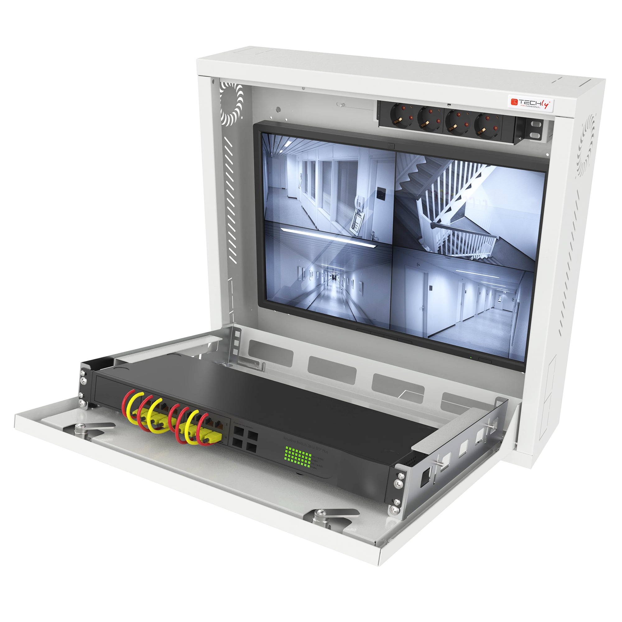 Box di Sicurezza per DVR e Sistemi di Videosorveglianza Bianco - Techly Professional ICRLIM08W2M
