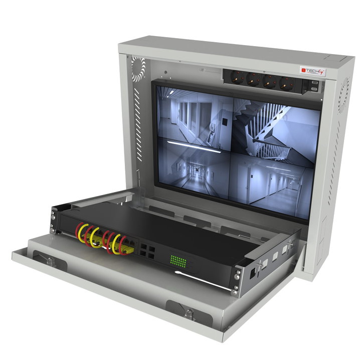 Box di Sicurezza per DVR e Videosorveglianza con Finestra per Schermo - Techly Professional ICRLIM08W2S