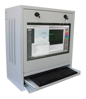 Security cabinet for PC, LCD monitor and Grey keyboard - Techly Professional ICRLIM 10