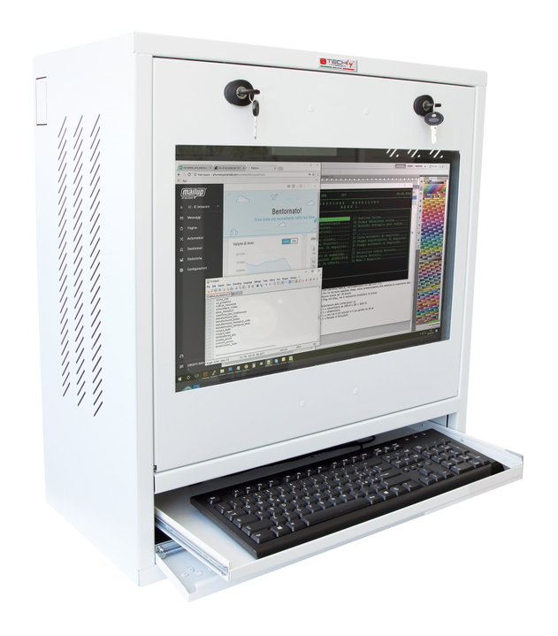 Armadio di sicurezza per PC, monitor LCD e tastiera Bianco - Techly Professional ICRLIM10W