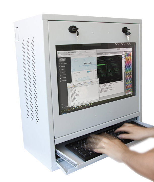Armadio di sicurezza per PC, monitor LCD e tastiera Bianco - Techly Professional ICRLIM10W