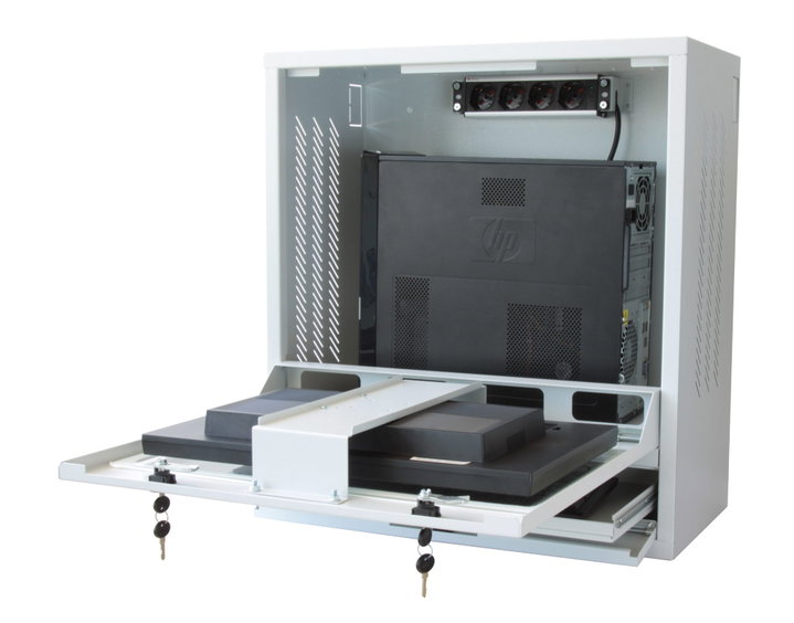Armadio di sicurezza per PC, monitor LCD e tastiera Bianco - Techly Professional ICRLIM10W