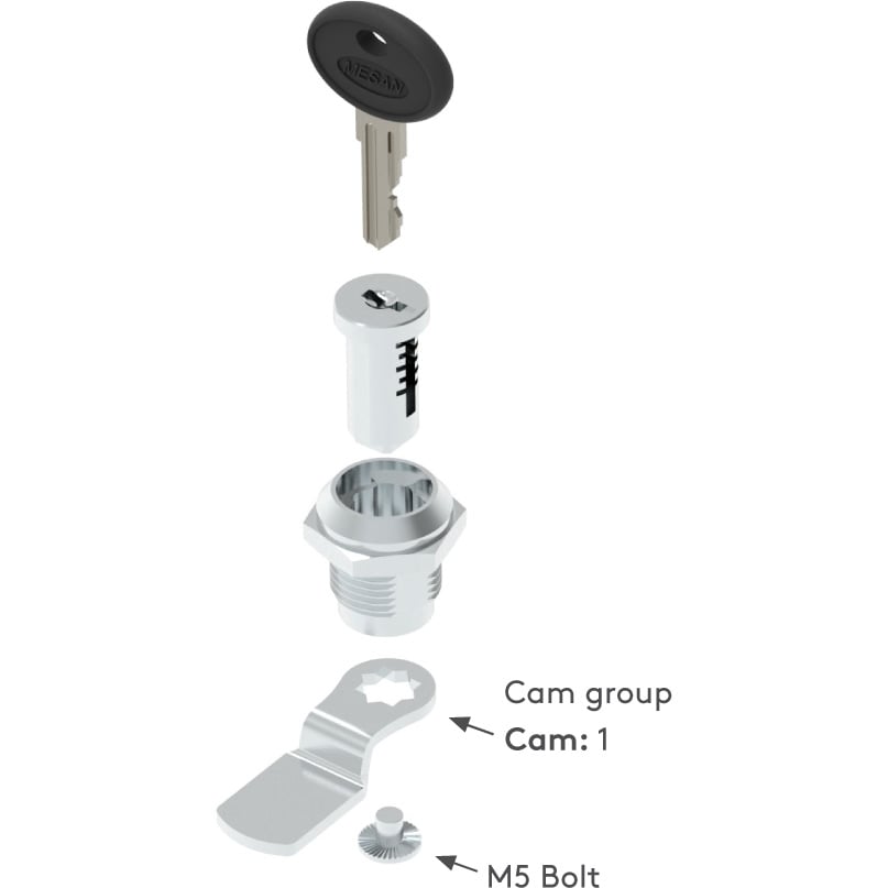 Kit 2 Serrature a Camma a Quarto di Giro per Cabinet - Techly ICRLIMLOCKM
