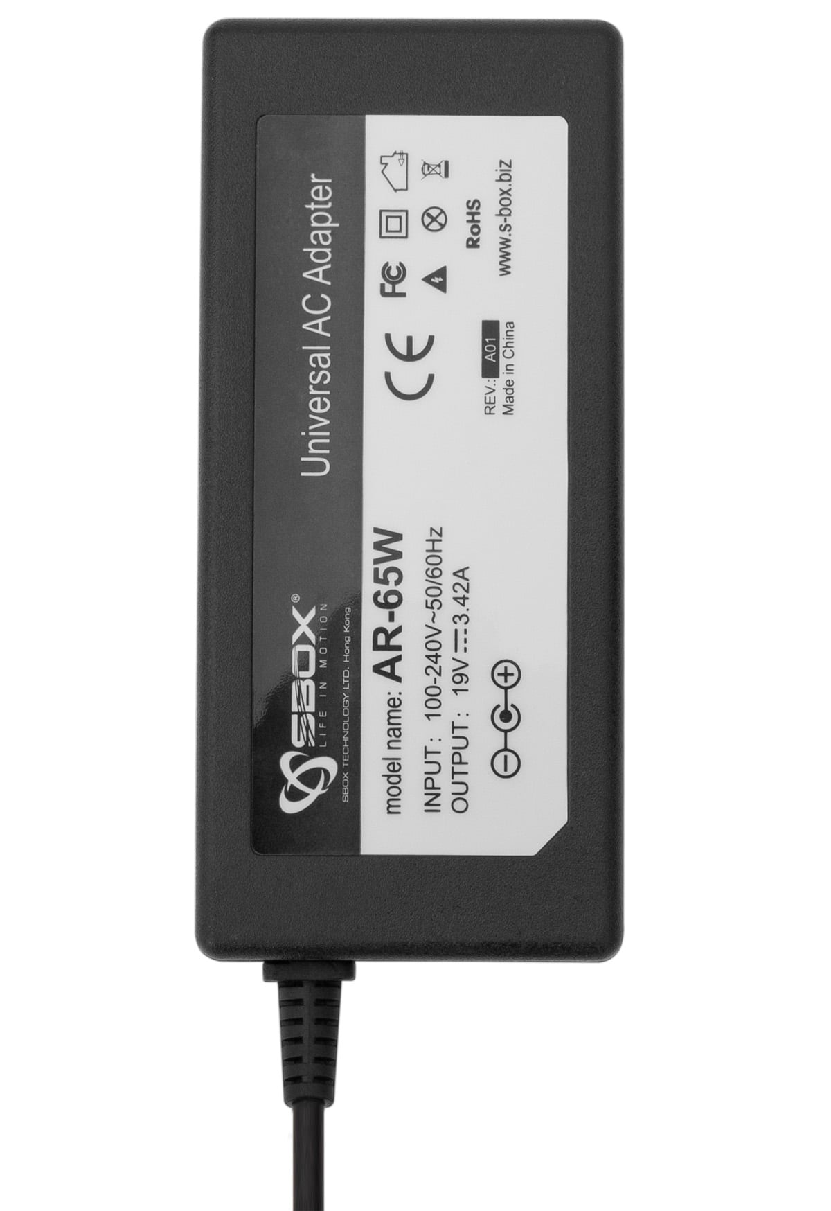 Acer 65 W black notebook power supply - Sbox ICSB-AR 65 W