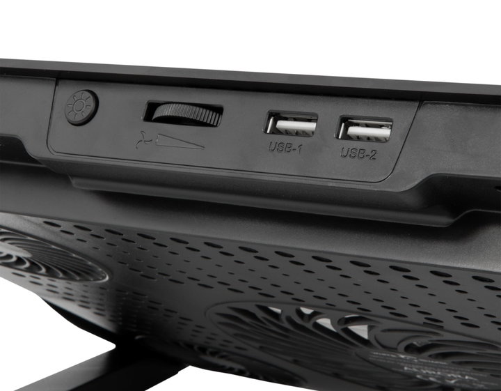 Dissipatore USB per Notebook fino a 17.3" con 6 Regolazioni di Altezza e 2 Porte USB - White Shark ICSB-AURORABK