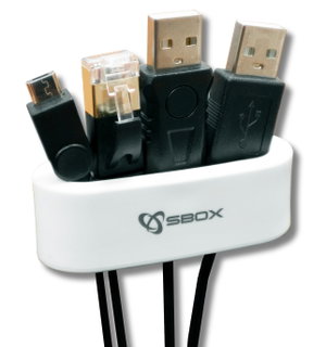 Fermacavo da Scrivania Bianco con Adesivo - Sbox ICSB-CH44