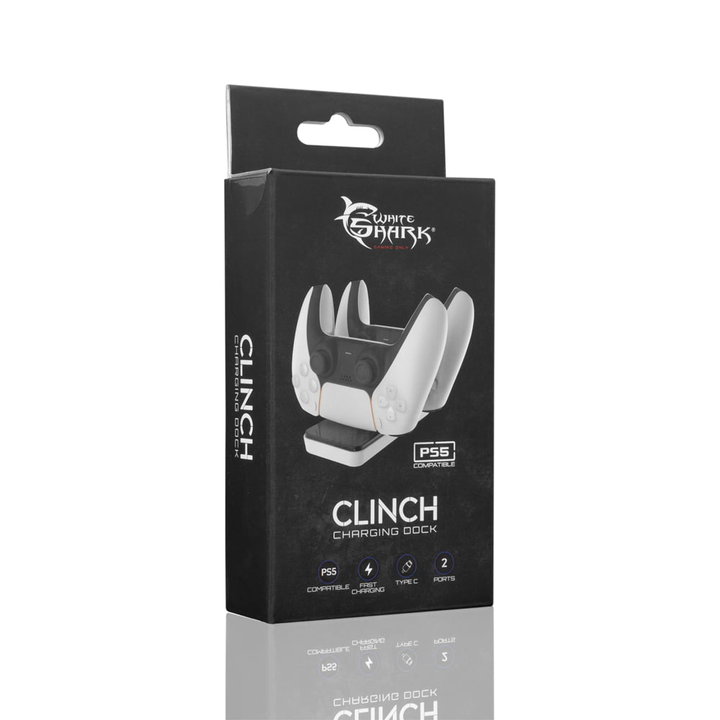 Docking Station Base Ricarica Doppio Controller PS5 USB-C Bianco/Nero - White Shark ICSB-CLINCH