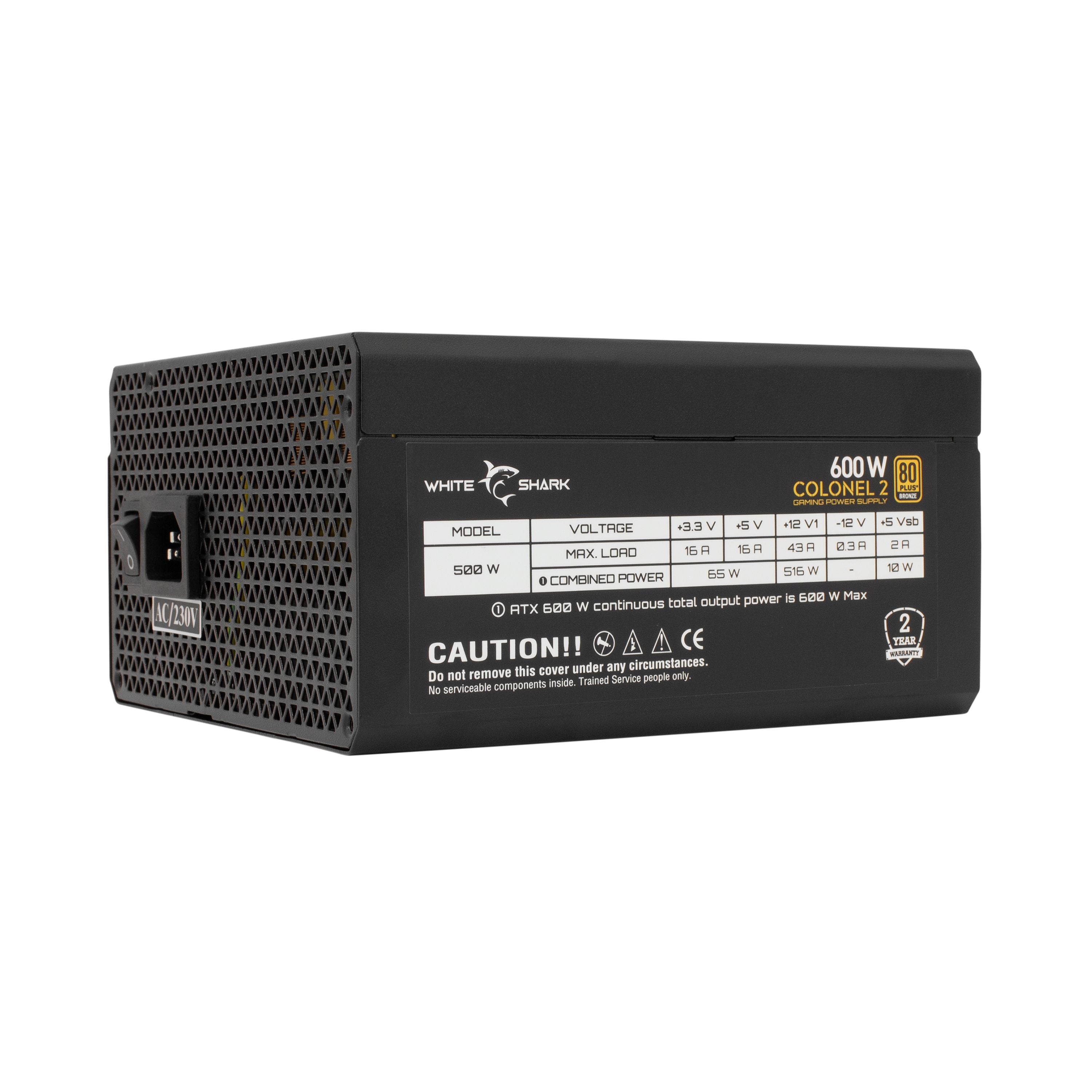 Alimentatore per PC ATX 600 Watt - White Shark ICSB-COLONEL2