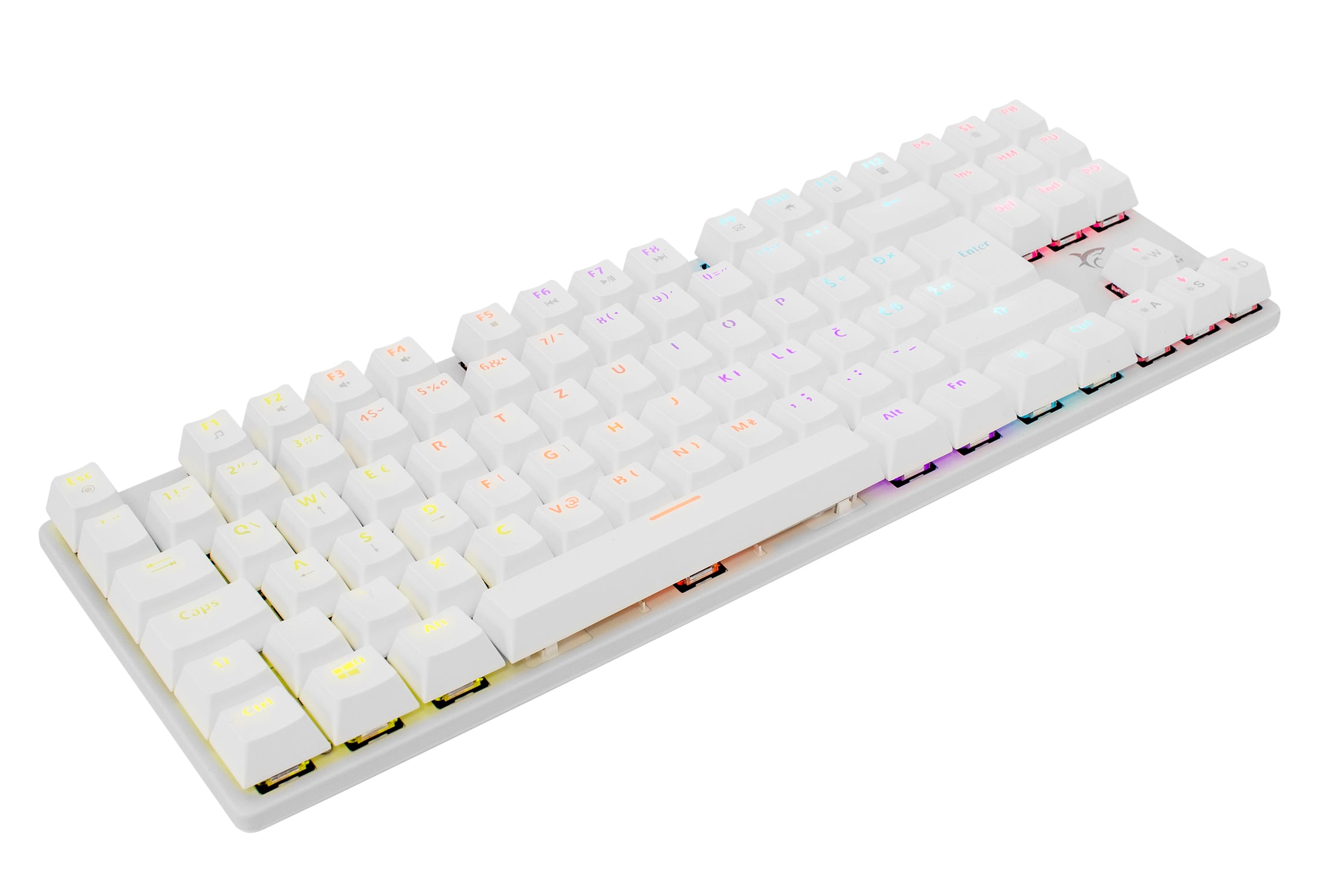 Gaming Keyboard USB Mechanics Backlighting LED RGB 87 Keyboards White - White Shark ICSB-COMMANDOS-US-WH