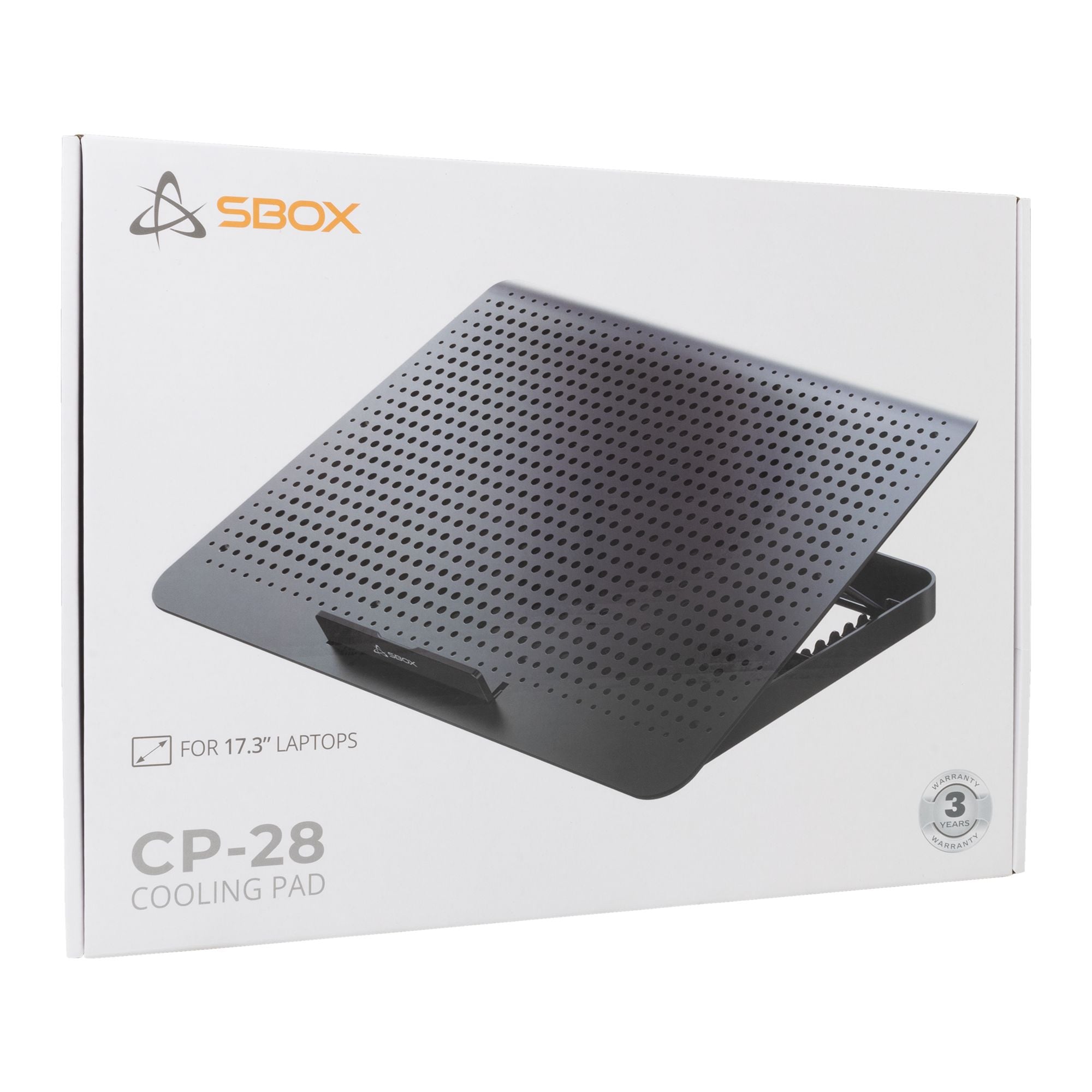 Supporto di Raffreddamento per Notebook fino a 17,3'' con 8 Regolazioni di Altezza e 2 Porte USB, CP-28 - Sbox ICSB-CP28