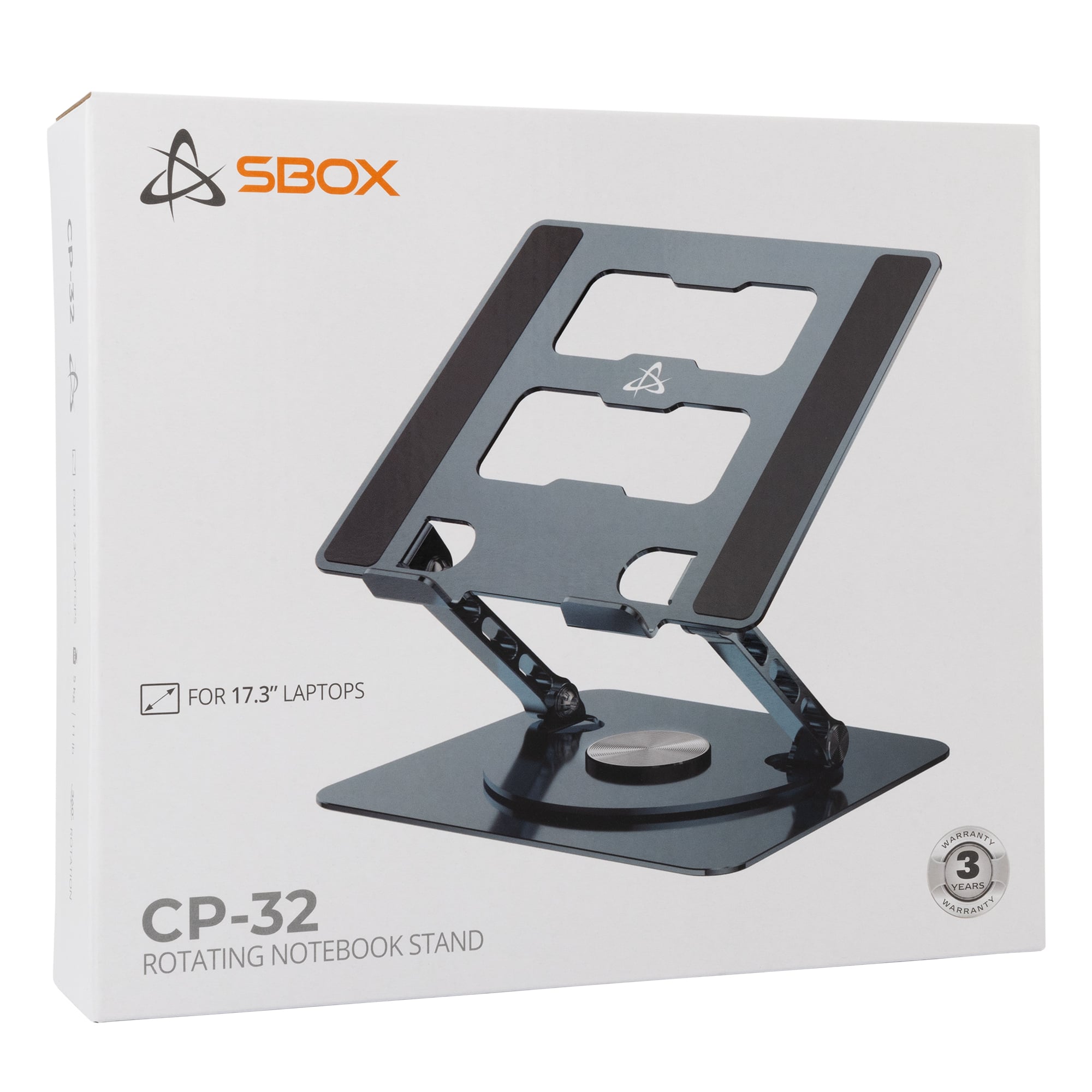 Supporto per Notebook 10-17,3'' Rotazione 360° Alluminio - Sbox ICSB-CP32