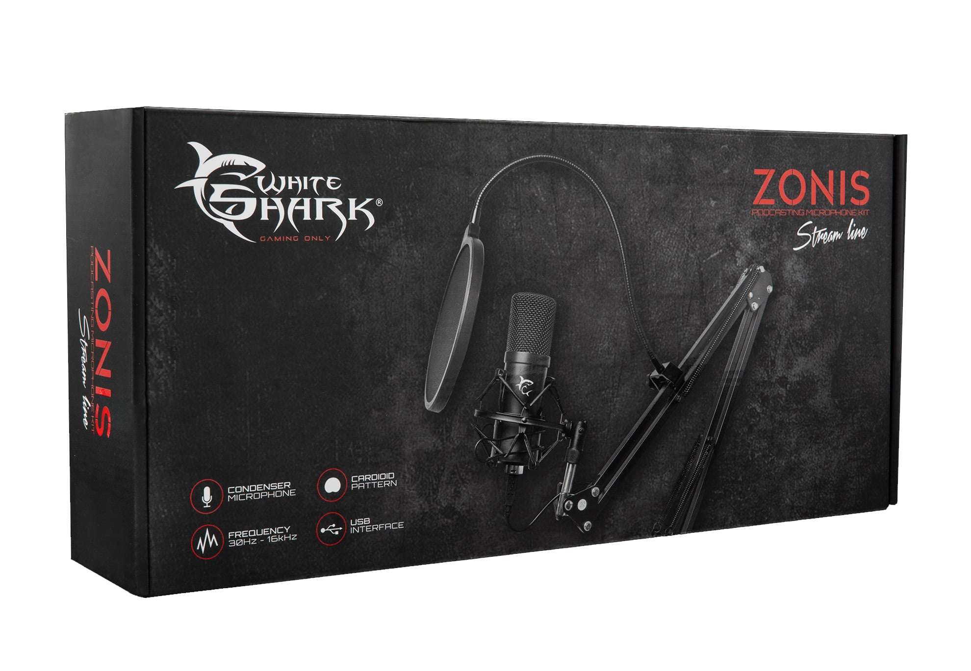 Microfono da Gioco / Podcast con Stand DSM-01 Zonis - White Shark ICSB-DSM01