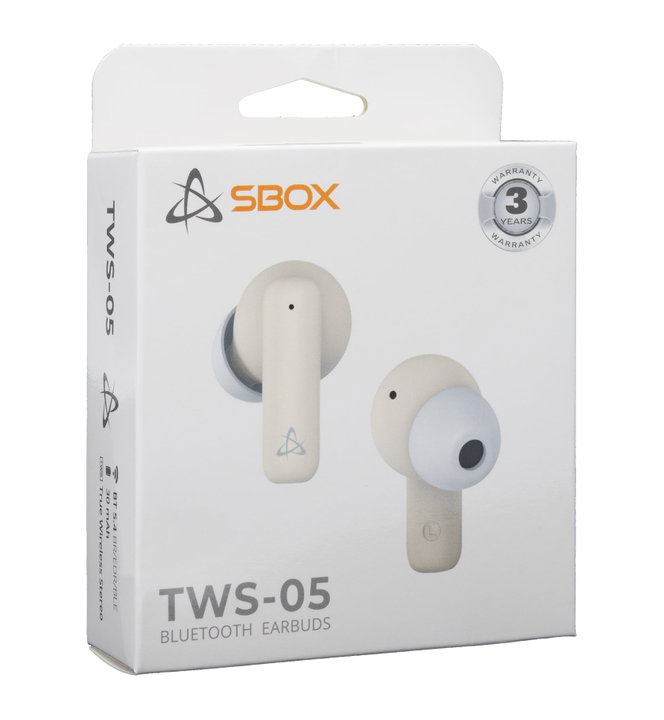 Bluetooth v 5.4 In-Ear headphones with Beige Recharge Case - ICSB-EBTWS 05 BE Sbox