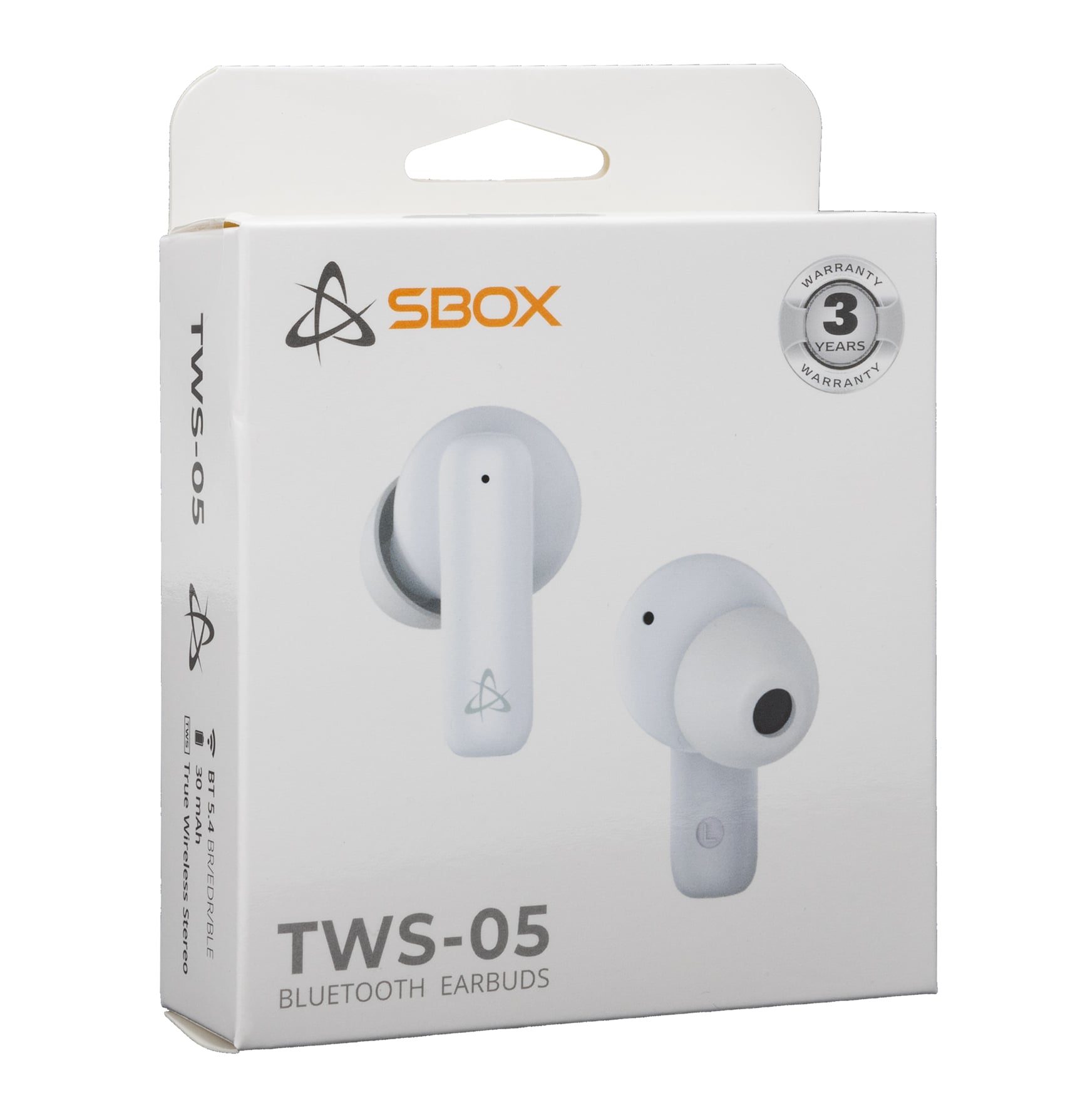 Auricolari Bluetooth v5.4 con Custodia di Ricarica EB-TWS05 Bianco - Sbox ICSB-EBTWS05WH