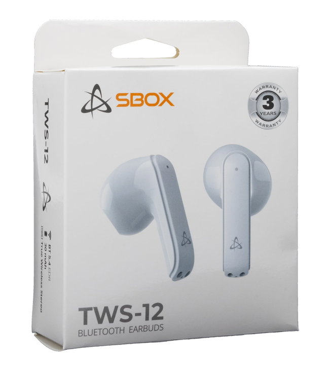 Bluetooth headphones with EB-TWS 12 White microphone - ICSB-EBTWS 12 Wh Sbox