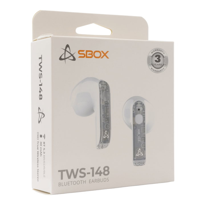 Bluetooth headphones with EB-TWS 148 White microphone - ICSB-EBTWS 148 Wh Sbox