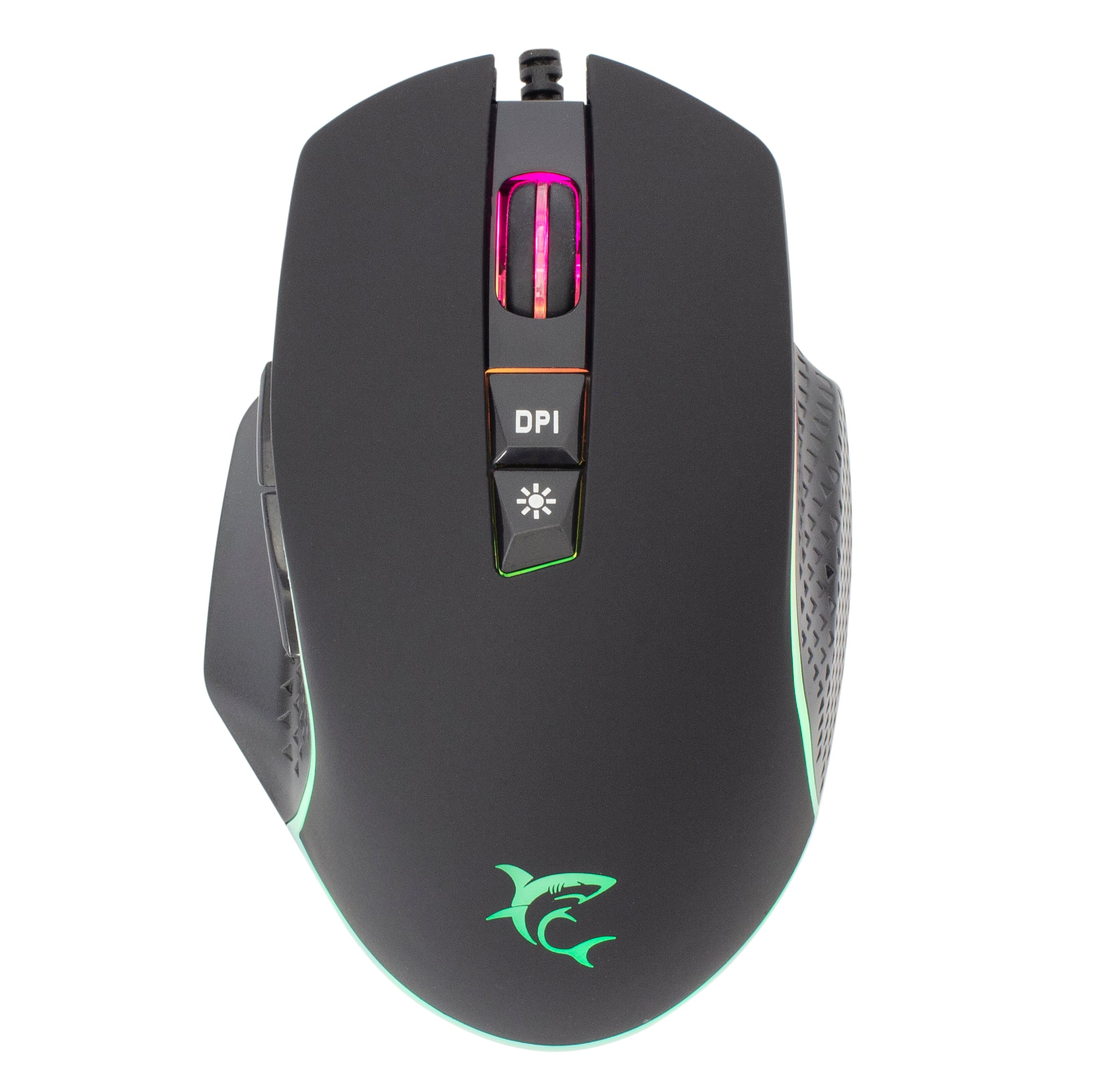 Optical Mouse USB Gaming 6400 Dpi RGB Black LED Backlight - White Shark ICSB-GARETHBK