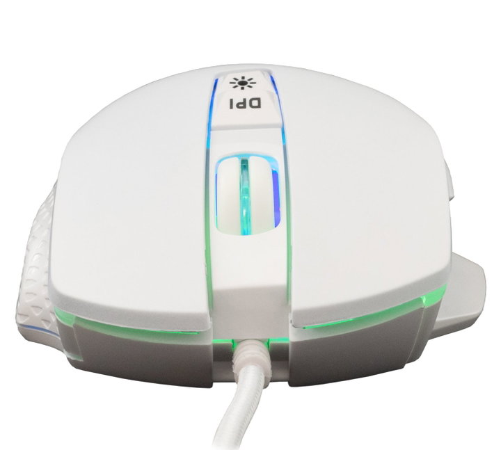 Mouse Ottico USB Gaming 6400 Dpi Retroilluminazione LED RGB Bianco - White Shark ICSB-GARETHWH