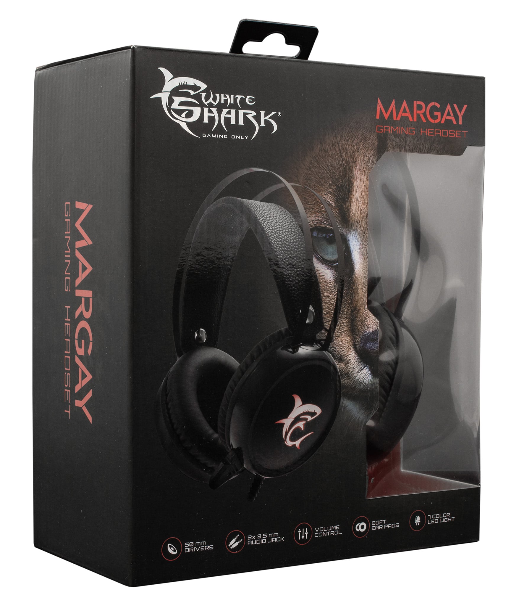 Cuffia Gaming Stereo con Microfono con Illuminazione LED in 7 Colori MARGAY - White Shark ICSB-GH1947