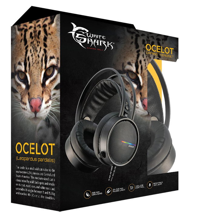 Cuffie Gaming con Microfono Nero GH-2042 OCELOT - White Shark ICSB-GH2042