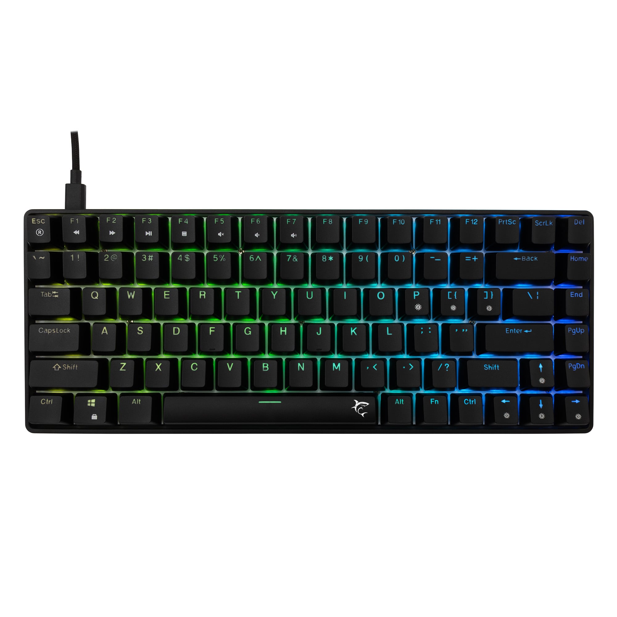 Gaming USB 85 Keyboard with RGB LED Backlight - White Shark ICSB-GK 005121