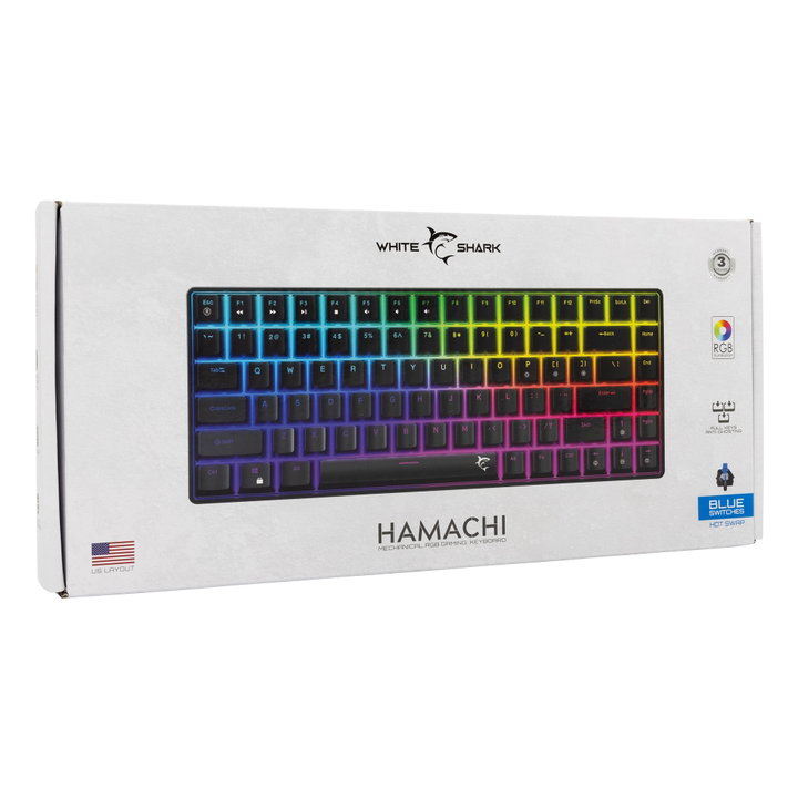 Tastiera Gaming USB 85 Tasti con Retroilluminazione LED RGB - White Shark ICSB-GK005121