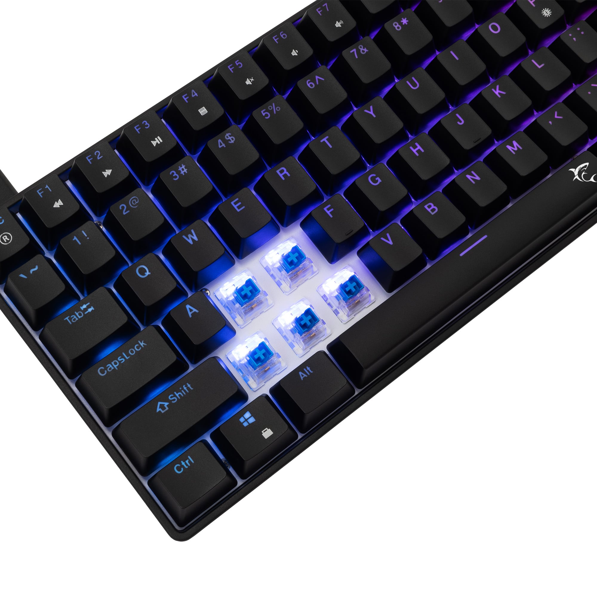 Gaming USB 85 Keyboard with RGB LED Backlight - White Shark ICSB-GK 005121