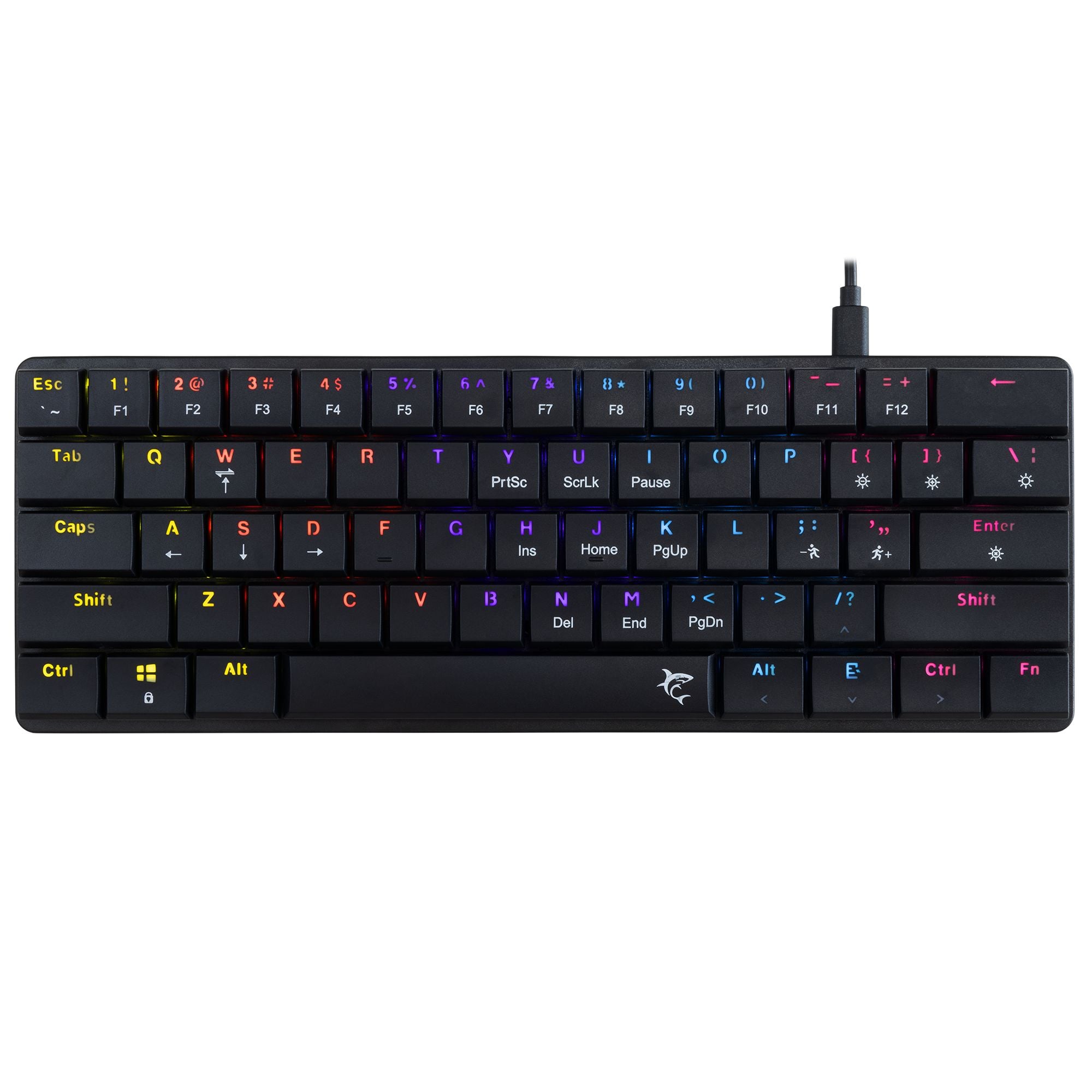 Keyboard Gaming USB-C 62 Keyboard with RGB and 19 LED Backlight Effects Light - White Shark ICSB-GK 006111