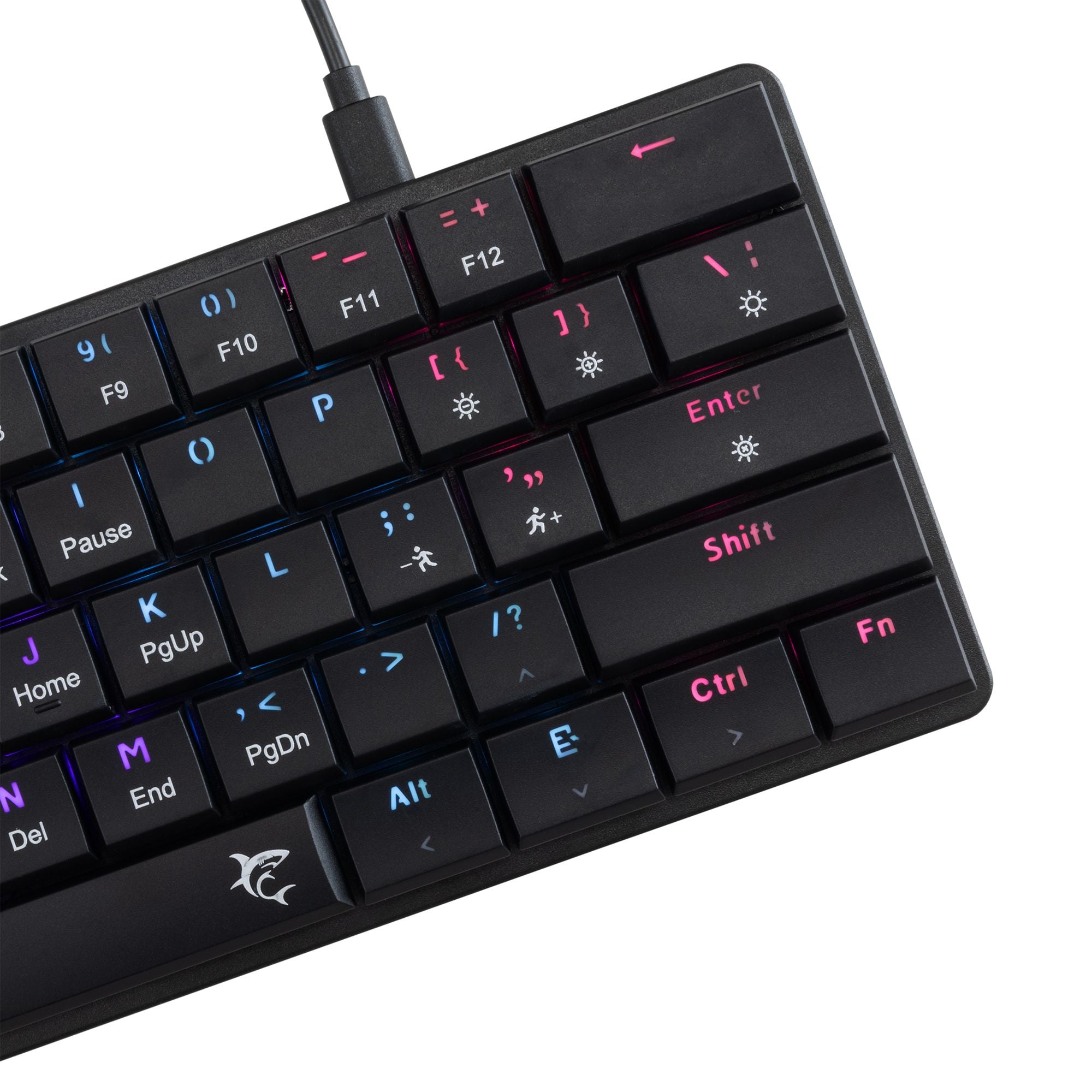 Keyboard Gaming USB-C 62 Keyboard with RGB and 19 LED Backlight Effects Light - White Shark ICSB-GK 006111