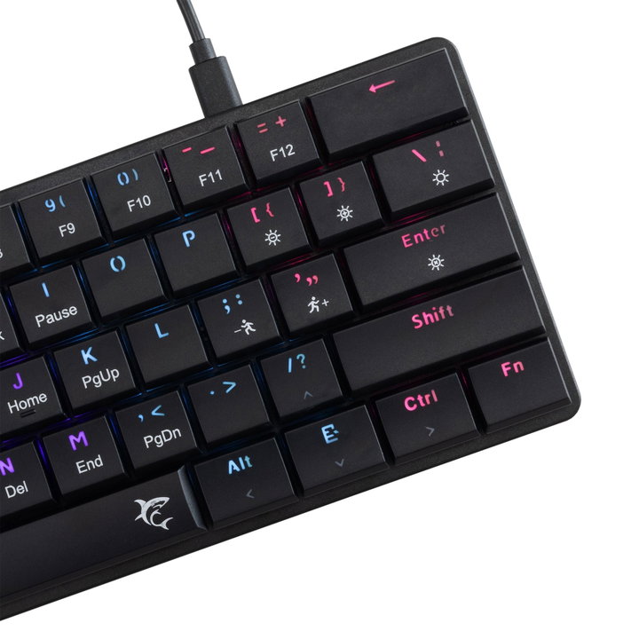 Tastiera Gaming USB-C 62 Tasti con Retroilluminazione LED RGB e 19 Effetti Luce - White Shark ICSB-GK006111