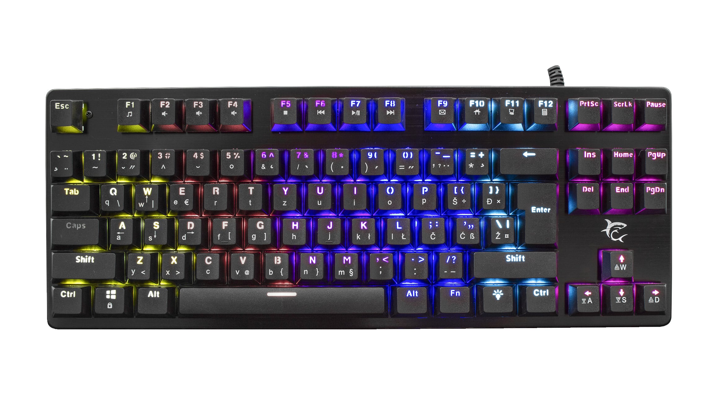 Keyboard Gaming Mechanics RGB LED 87 Keyboard SPARTAN GK- 1925 - White Shark ICSB-GK 1925