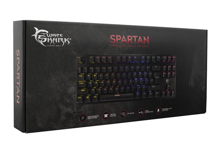 Tastiera Gaming Meccanica RGB LED 87 Tasti SPARTAN GK-1925 - White Shark ICSB-GK1925
