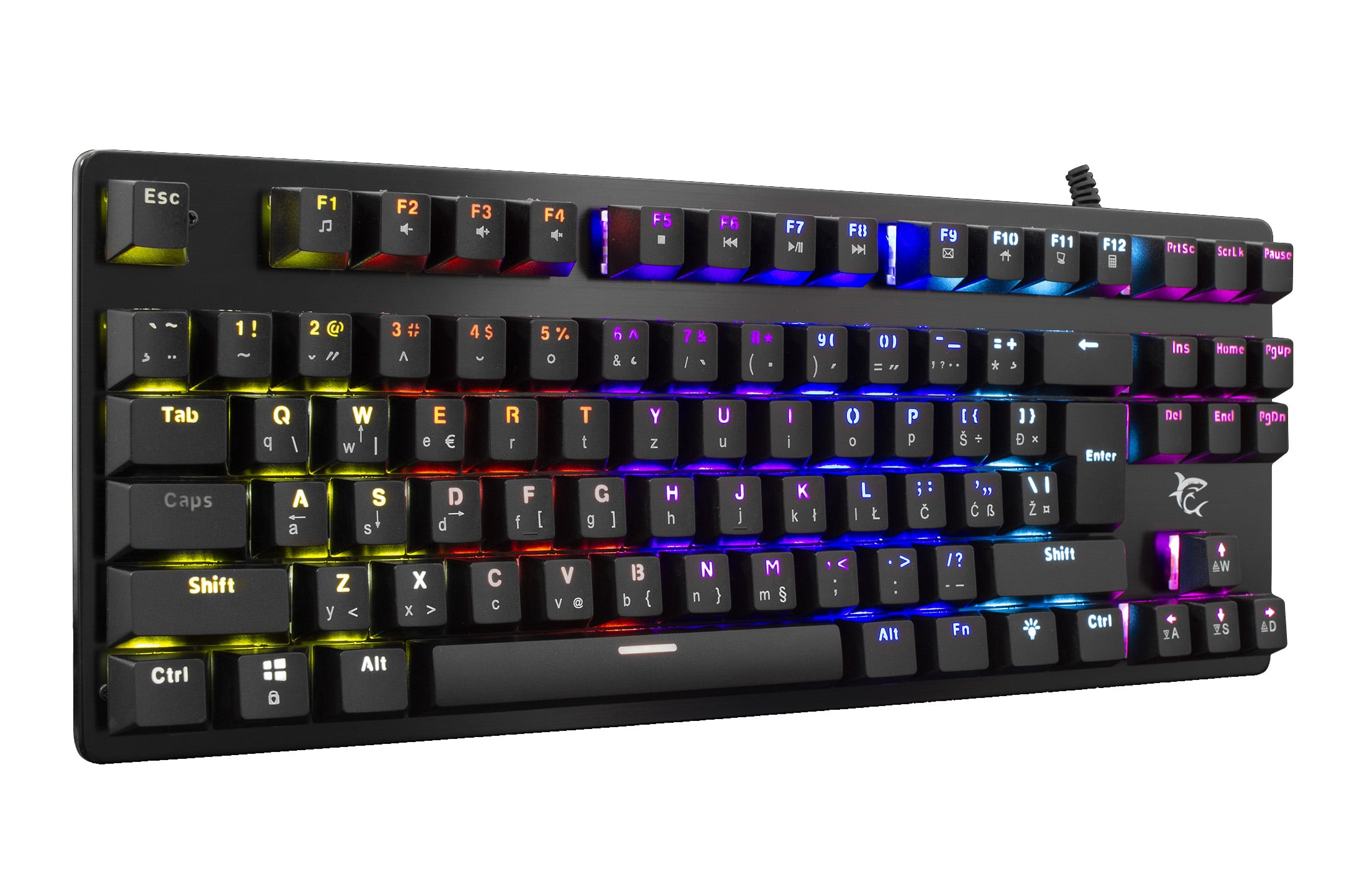 Keyboard Gaming Mechanics RGB LED 87 Keyboard SPARTAN GK- 1925 - White Shark ICSB-GK 1925