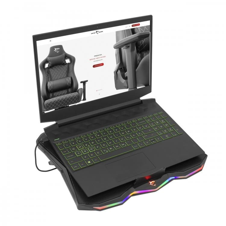 Supporto per Notebook fino a 17.3'' con Ventola per Sistema di Raffreddamento - White Shark ICSB-GLACIER