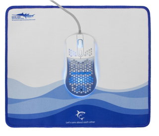 Mouse Ottico USB 7200 Dpi 6 Tasti Retroilluminazione LED RGB con Tappetino 30x25 - White Shark ICSB-GMP2201WB
