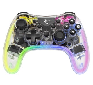 Joypad Game Controller with LED Backlight and Double Vibration USB-C and Bluetooth - White Shark ICSB-GPW 8039 T