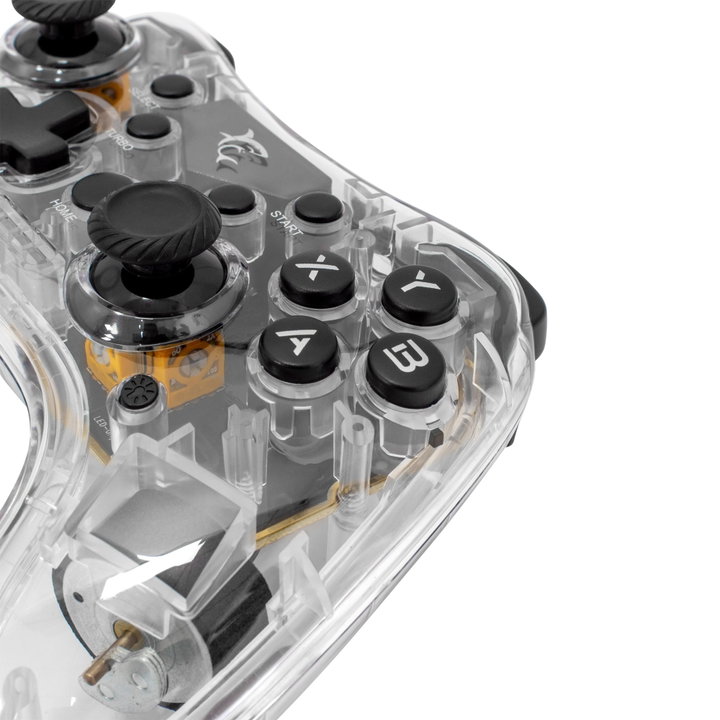 Joypad Controller di Gioco con Retroilluminazione LED e Doppia Vibrazione USB-C e Bluetooth - White Shark ICSB-GPW8039T