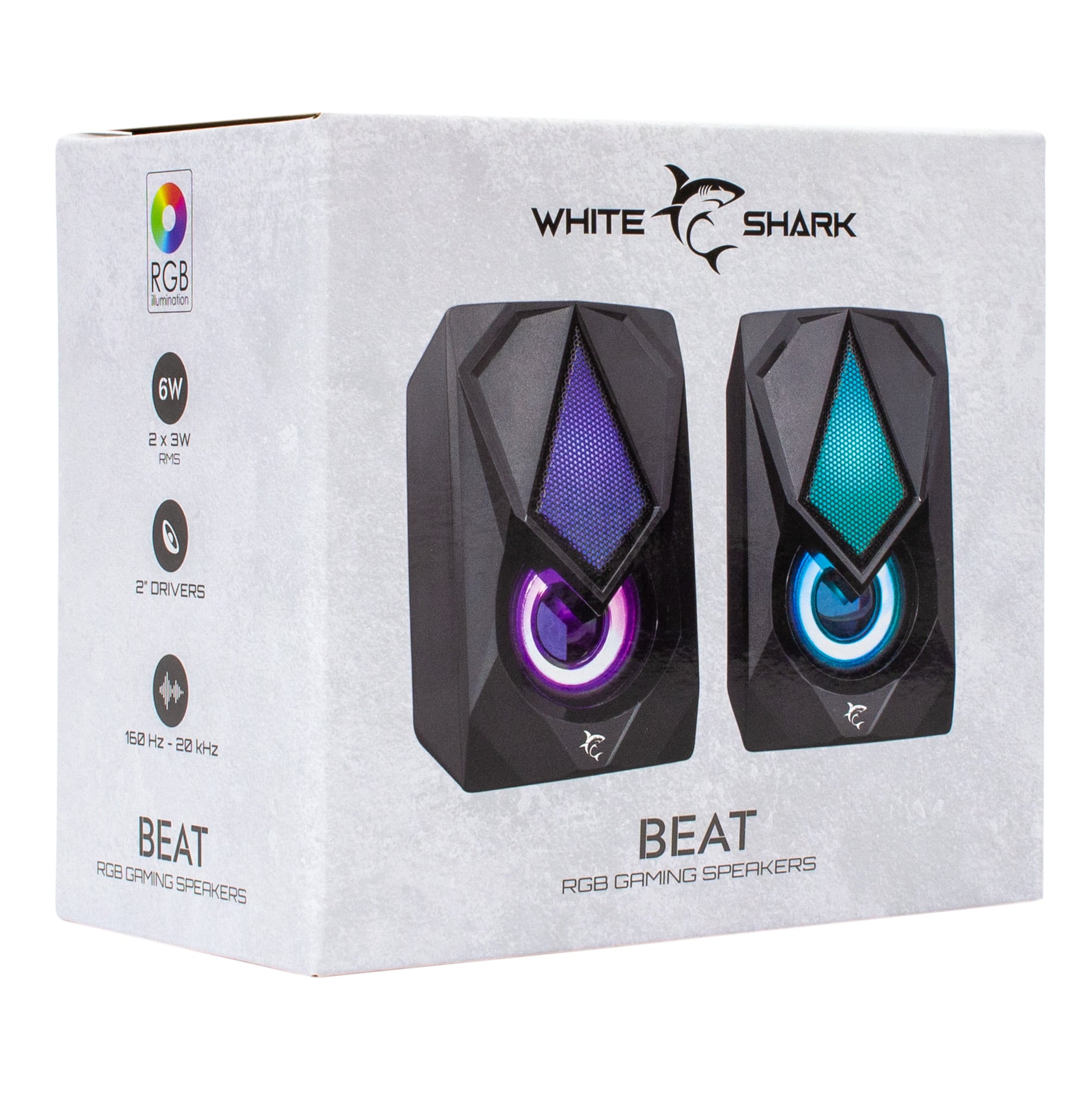 Set Speakers Gaming USB RGB 2.0 Stereo - White Shark ICSB-GSP 619