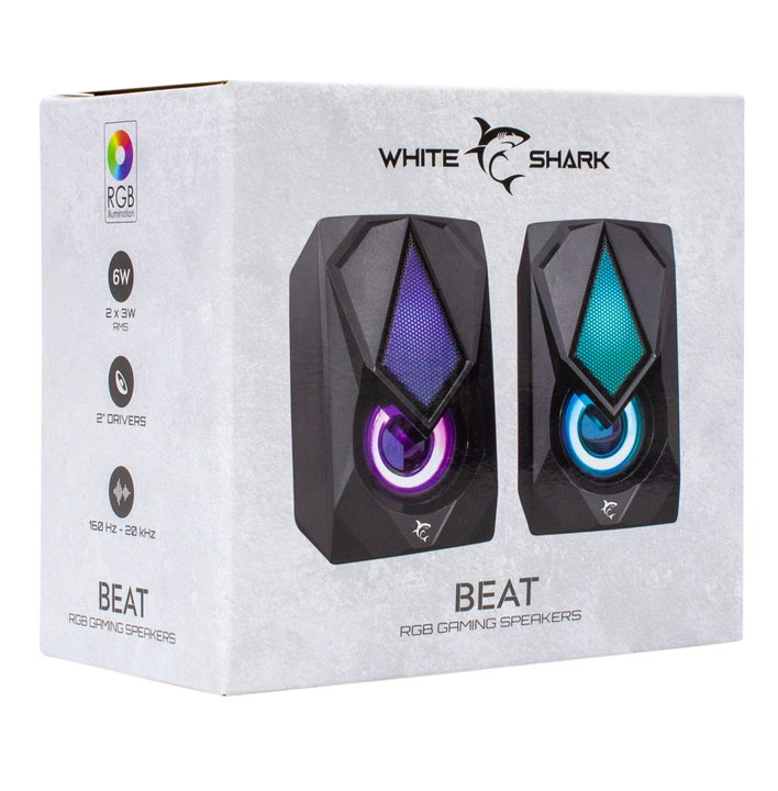 Set Speakers Gaming USB RGB 2.0 Stereo - White Shark ICSB-GSP 619