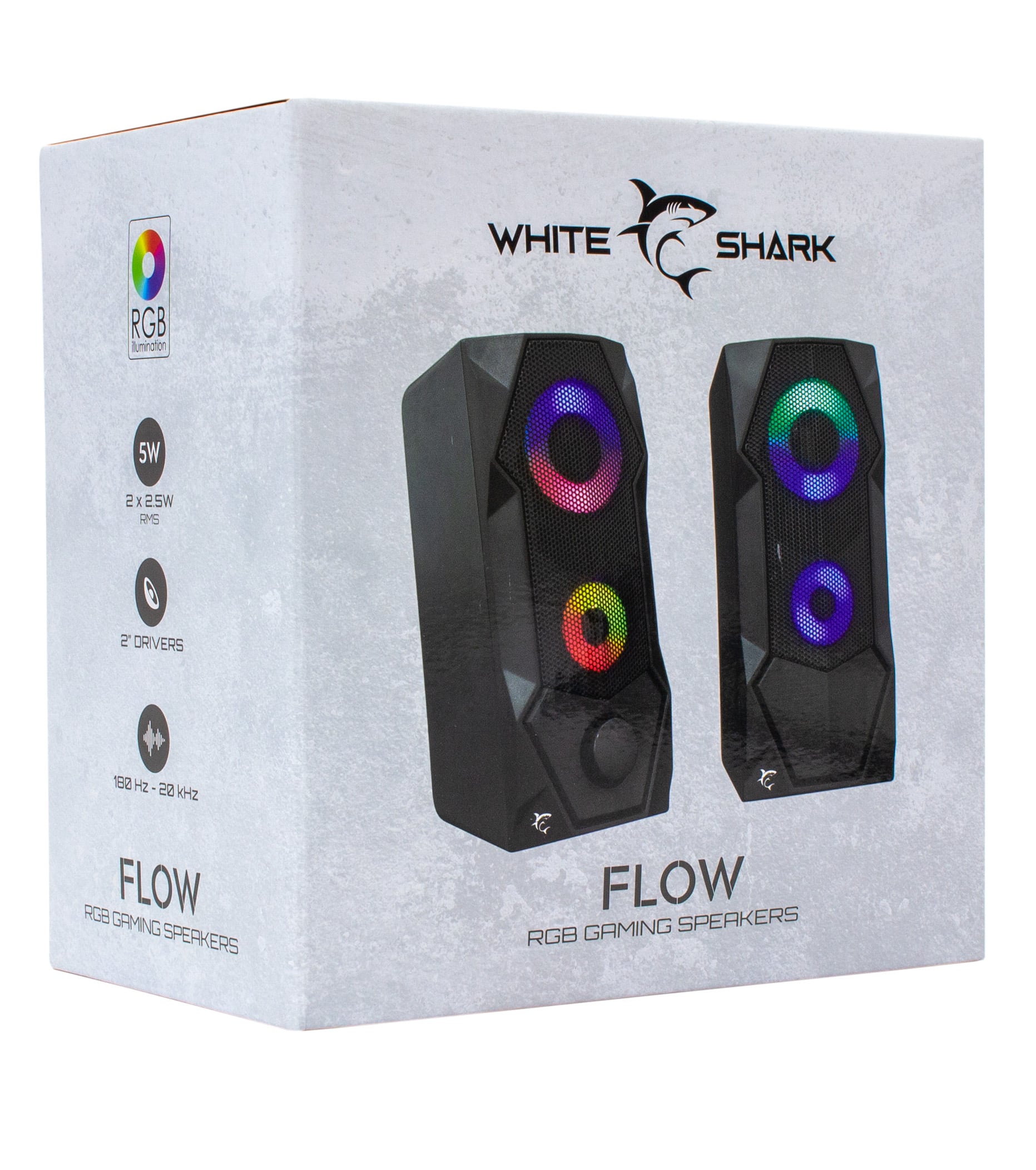 Set Speakers Gaming USB RGB 2.0 Stereo - White Shark ICSB-GSP 634