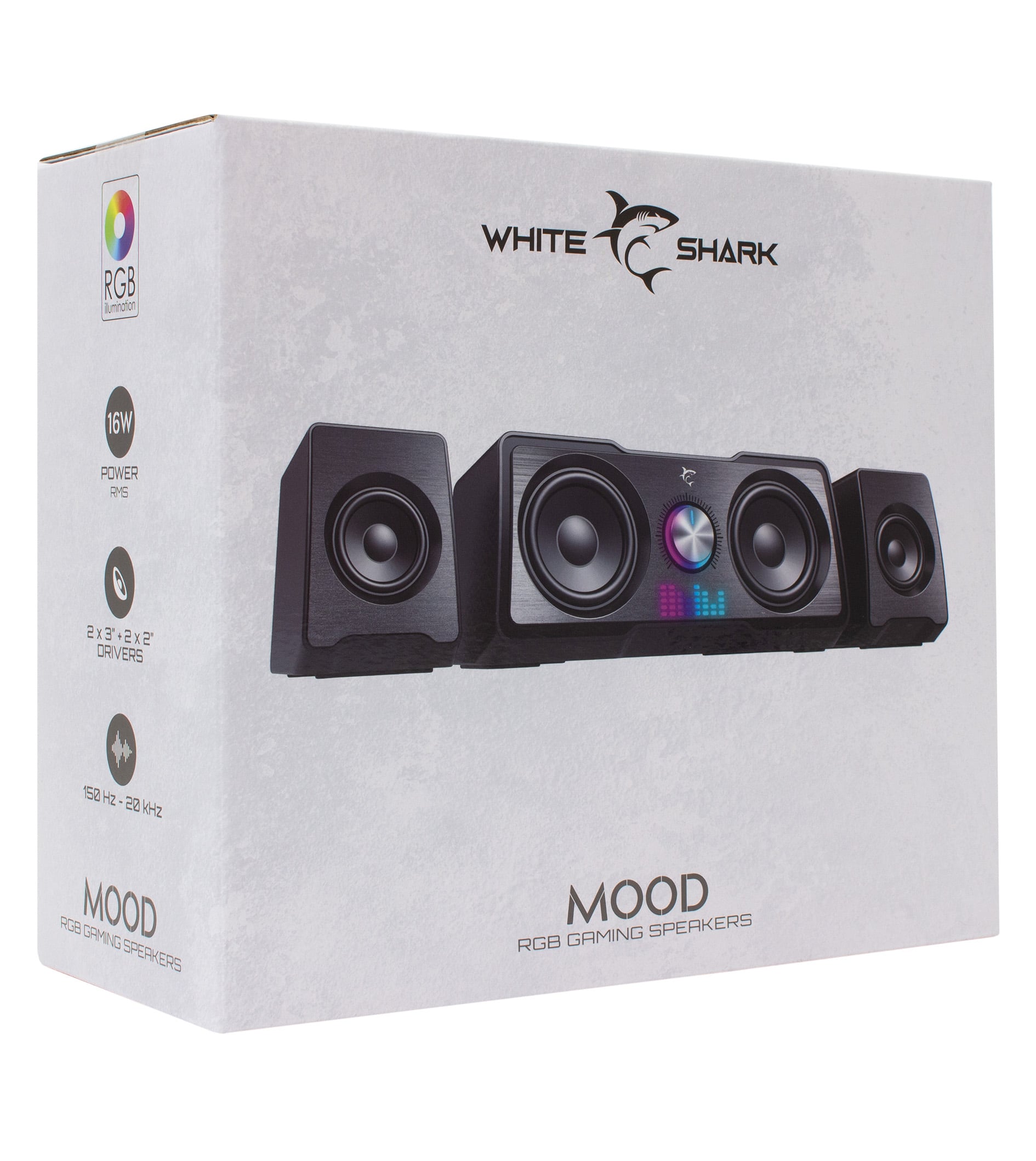 Gaming Stereo 2.2 RGB USB 3,5 speaker system mm - White Shark ICSB-GSP 968 B