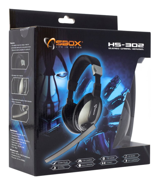 Cuffie Gaming con Microfono 3.5mm Nero - Sbox ICSB-HS302