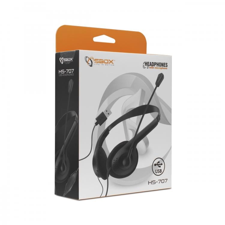 Cuffie Stereo USB con Microfono e Controllo del Volume - Sbox ICSB-HS707